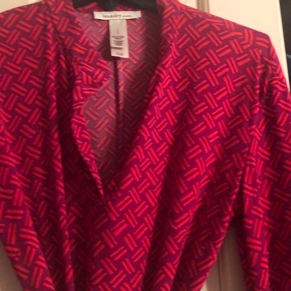 Mod/ retro long sleeved dress red & burgundy - Picture 2 of 4